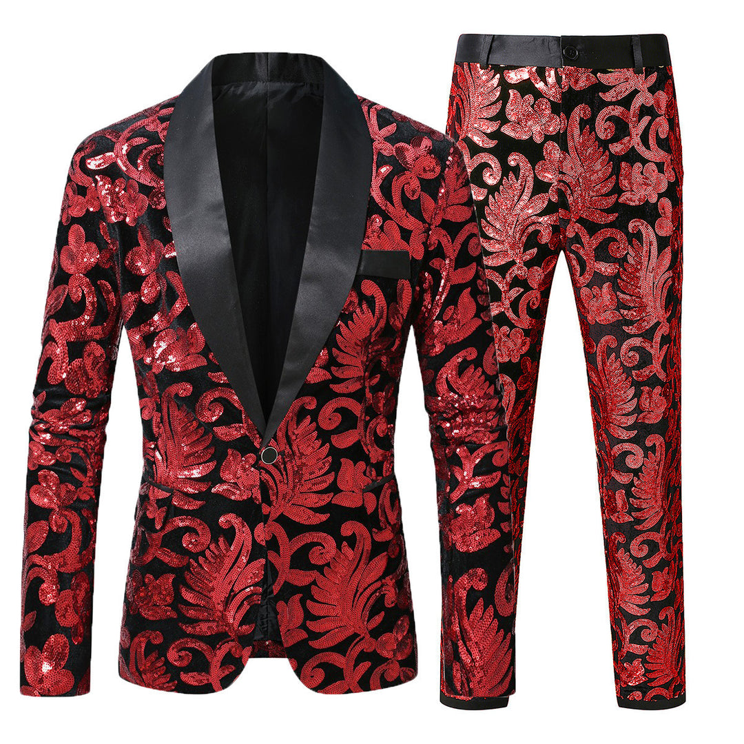 Herren glamouröses Pailletten-Anzugset Drune