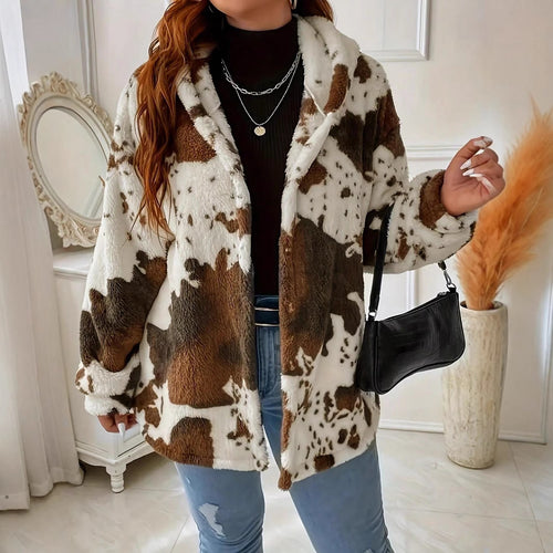 Damen Kuschelige Tierfell-Jacke im oversized Schnitt Drune