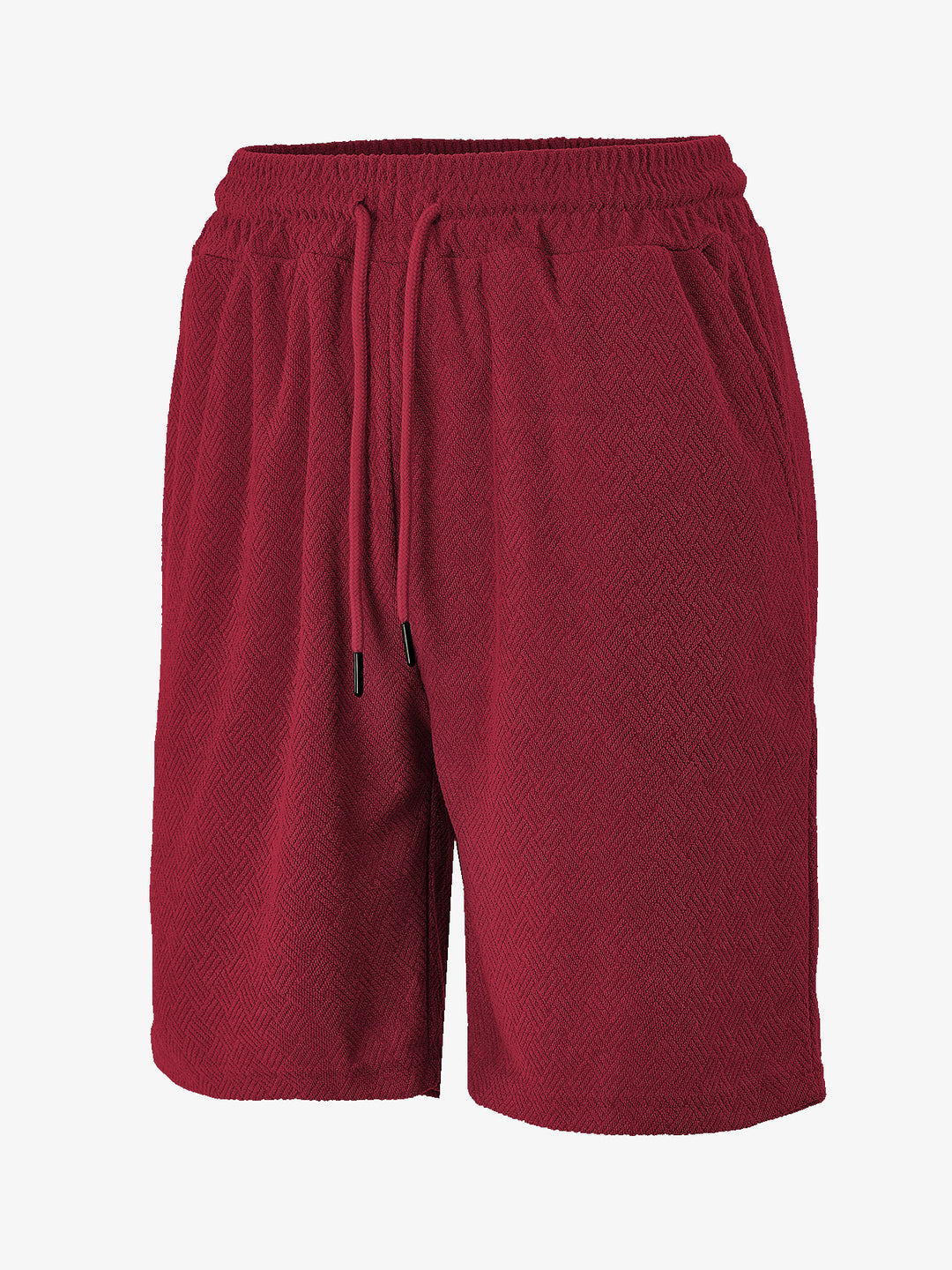 Herren nan Frottee-Shorts mit Fischgrätstruktur, elastischem Kordelbund und Seitentaschen Drune
