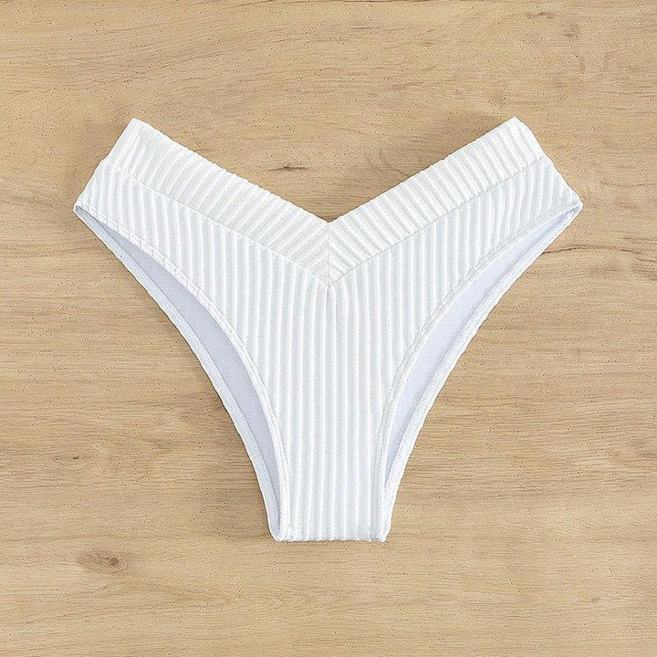 Damen Bikini-Höschen mit modischem V-Ausschnitt und raffiniertem Streifenmuster Drune