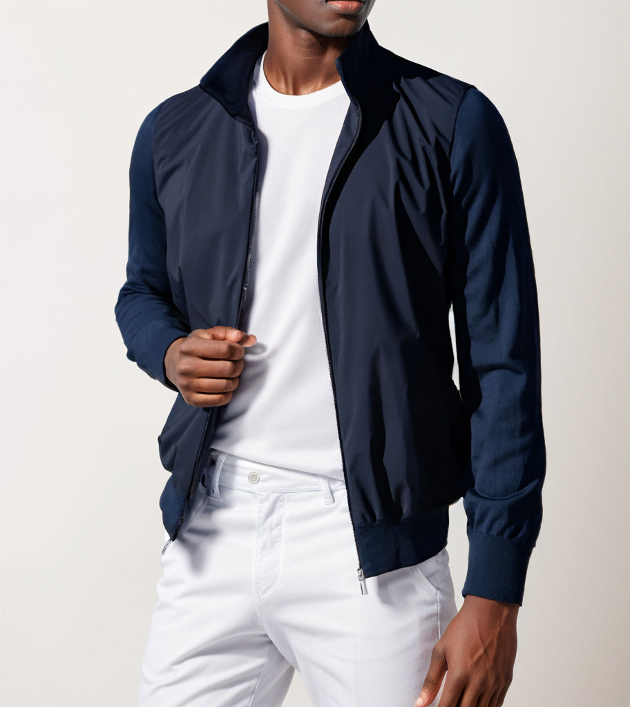 Herren sportliche Jacke mit hohem Kragen Drune