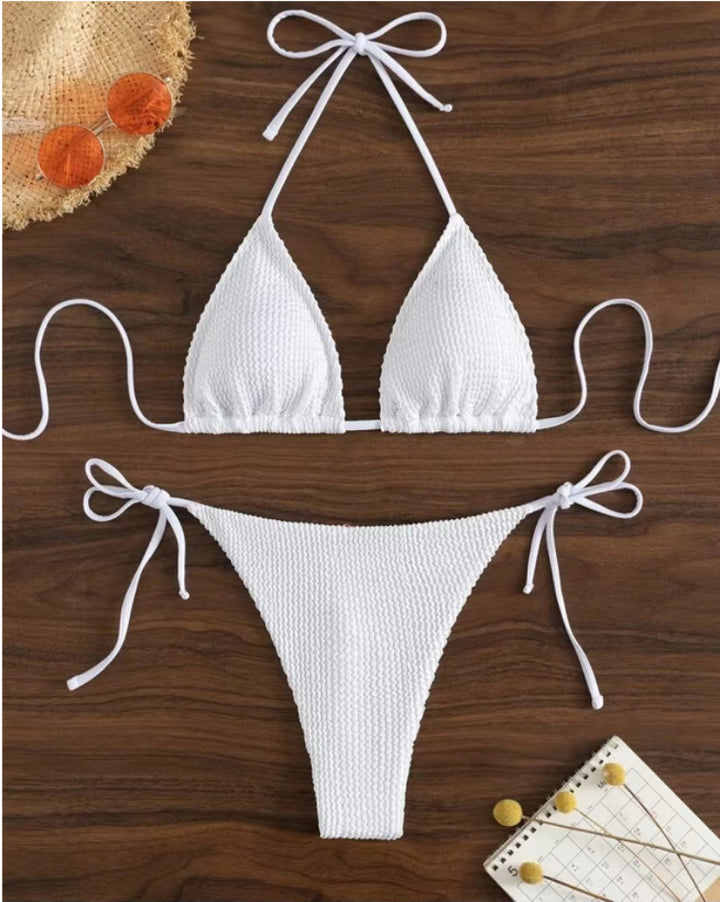 Damen Triangel-Bikini mit verspielten Bindebändern Drune