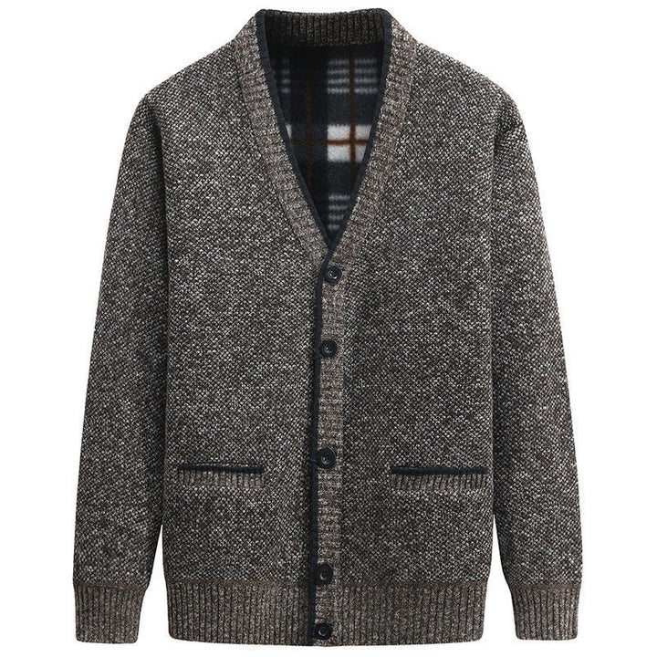 Herren Strickjacke mit V-Ausschnitt und hochwertigen Details Drune