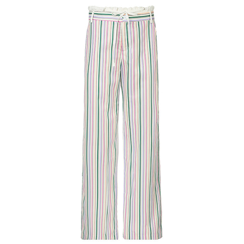 Damen lässige und bequeme Schlafhose mit hohe Taille und Kordelzug Drune