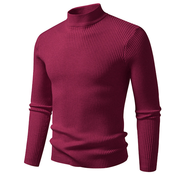 Herren eleganter Rollkragenpullover aus feinem Rippstrick Drune