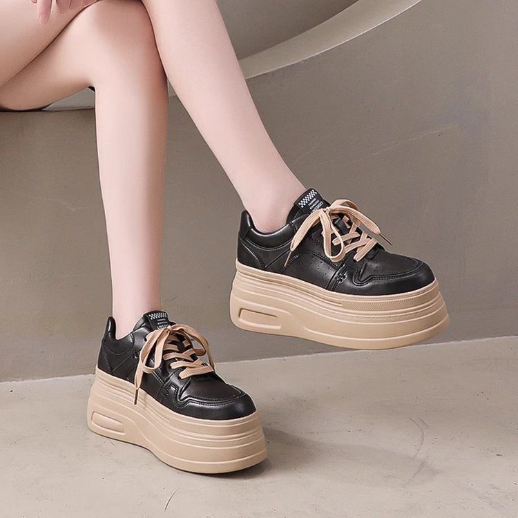 Damen Plateausneaker mit robustem Obermaterial und modischer Schnürung Drune