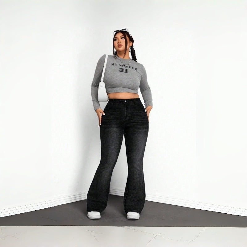 Damen Flared Jeans im Vintage-Design mit hohem Bund und komfortabler Passform Drune