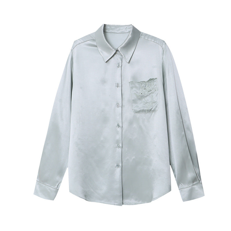 Damen stilvolle Bluse mit zarten Stickdetails und klassischem Schnitt Drune