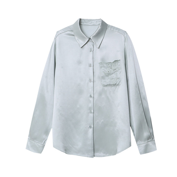 Damen stilvolle Bluse mit zarten Stickdetails und klassischem Schnitt Drune