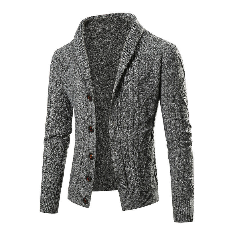 Herren Strickjacke mit modernem Zopfmuster und praktischen Taschen Drune