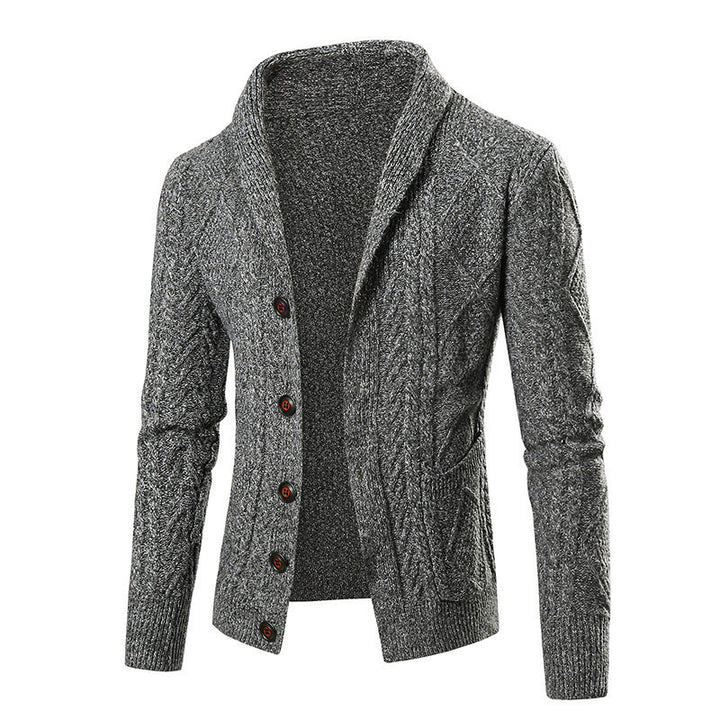 Herren Strickjacke mit modernem Zopfmuster und praktischen Taschen Drune