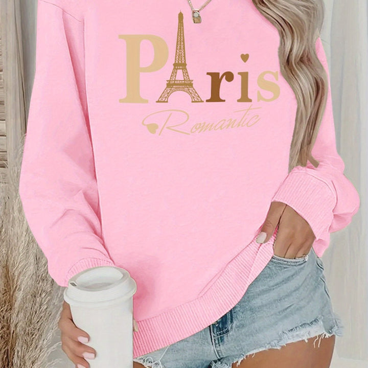 Damen Sweatshirt mit romantischem Paris-Design Drune