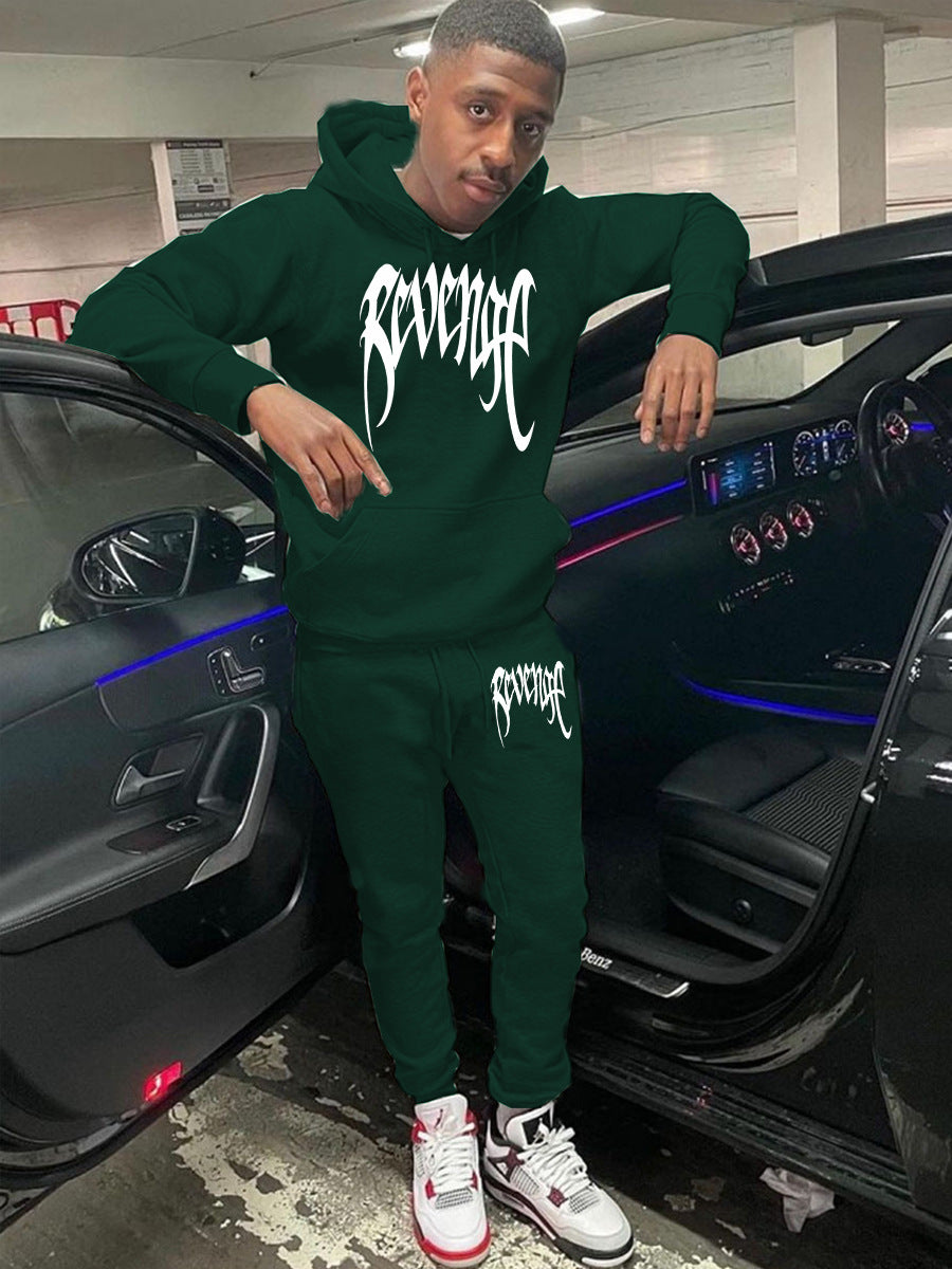 Damen Hoodie- und Jogginghose-Set mit modernem Schriftzug und bequemer Passform Drune