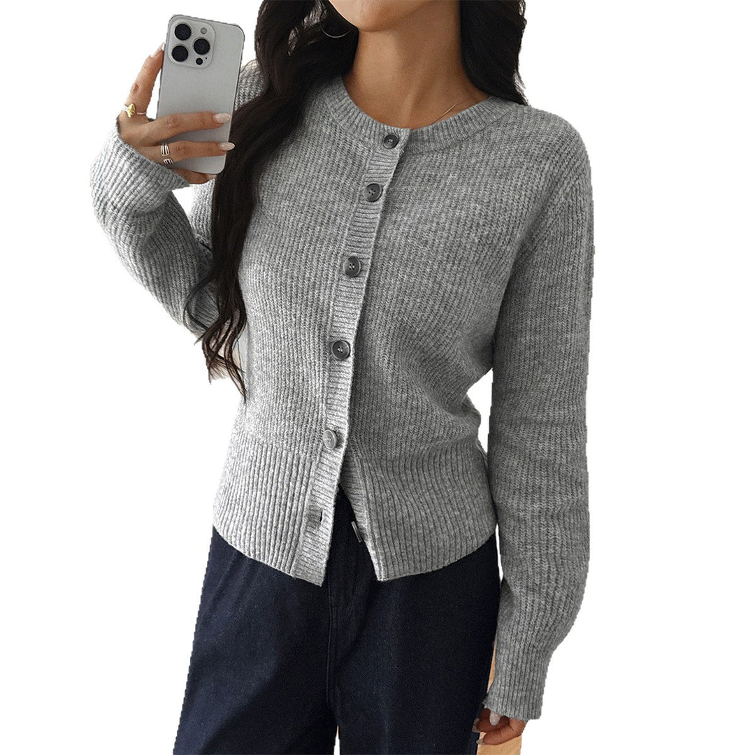 Damen Strickjacke mit Knopfleiste und voluminösen Ärmeln Drune