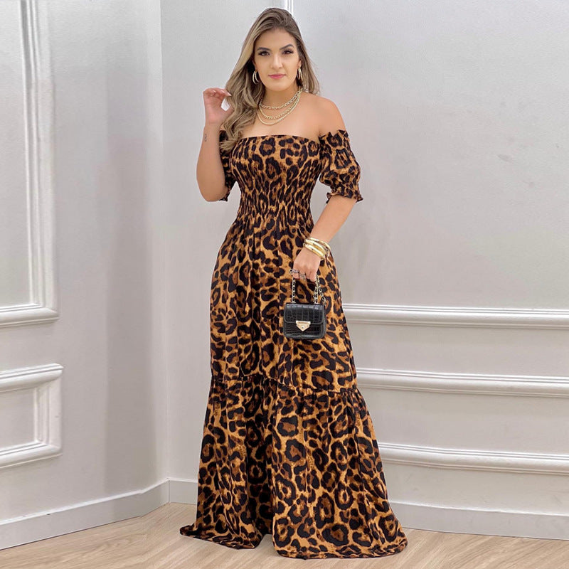 Damen Luftiges Maxikleid mit schulterfreiem Design und Rüschendetails Drune