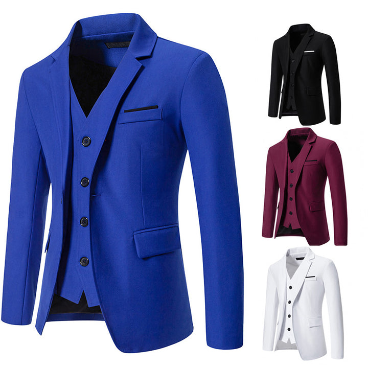 Herren elegant ausgestattetes Anzugset mit Blazer, Weste und Hose Drune