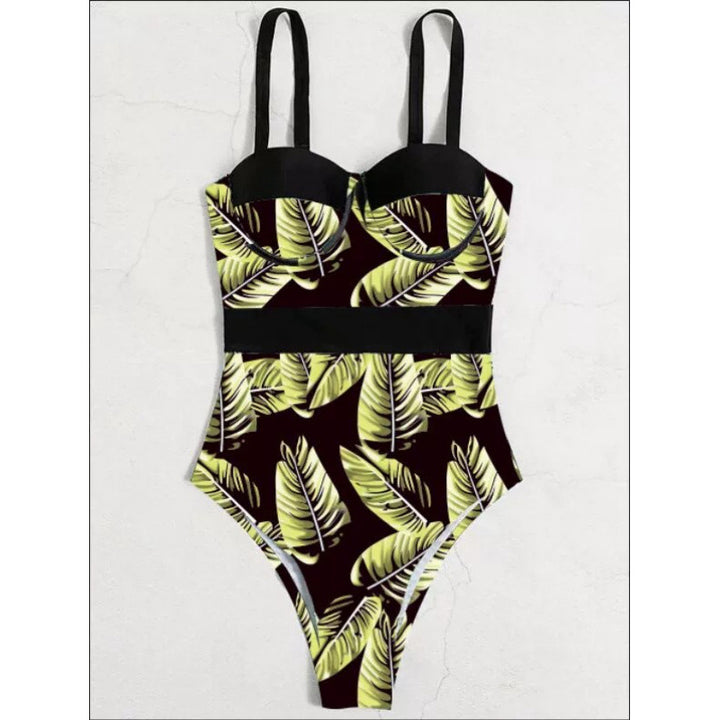 Damen Einteiler Badeanzug mit floralem Design und eleganter Silhouette Drune