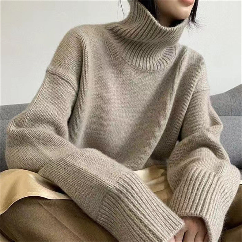 Damen Kuscheliger Rollkragenpullover mit weichem Strick Drune