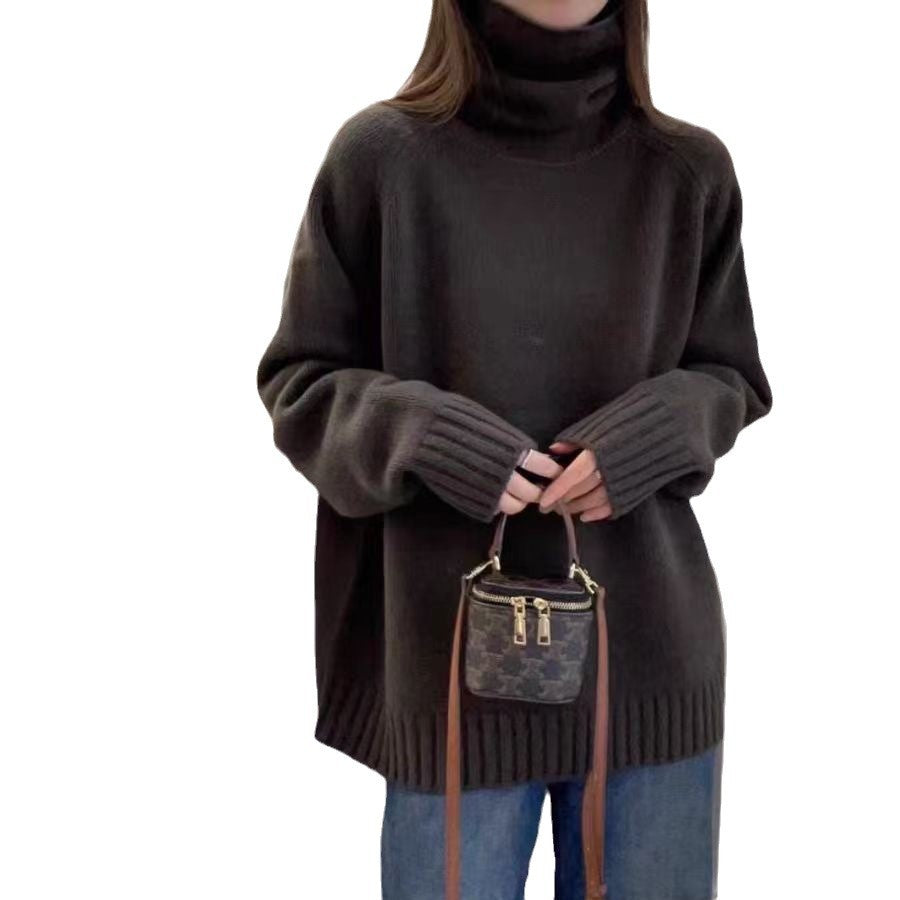 Damen Oversized Rollkragenpullover aus hochwertigem Strick Drune