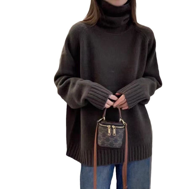 Damen Oversized Rollkragenpullover aus hochwertigem Strick Drune