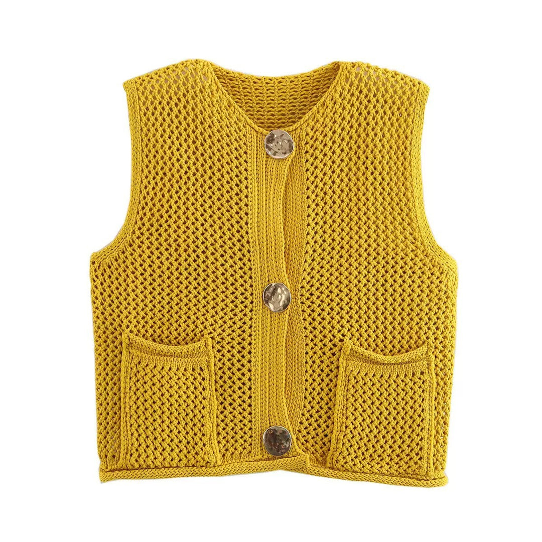 Damen Strickweste mit Knopfdetails und praktischen Taschen Drune