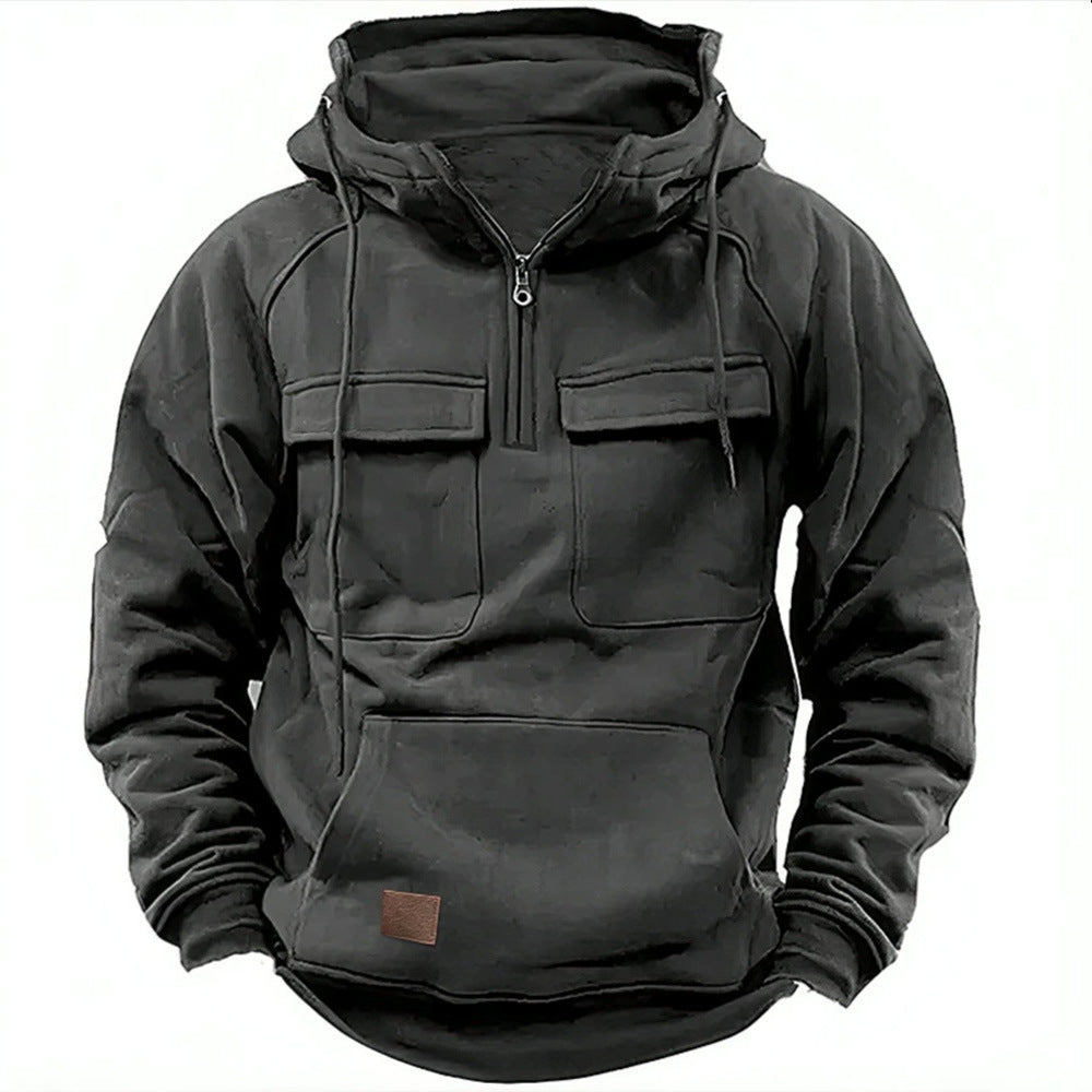 Herren Fleece Hoodie mit praktischem Reißverschluss und großen Taschen Drune