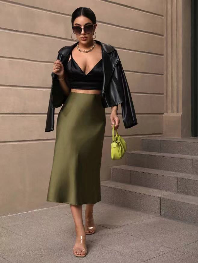 Damen Midi-Rock mit fließender Silhouette Drune