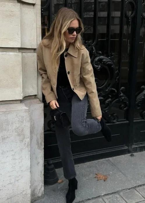 Drune | Camel Boxy Wolljacke