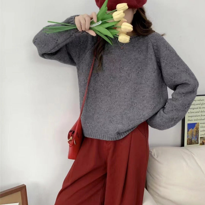 Damen Kuscheliger Strickpullover mit strukturiertem Muster Drune