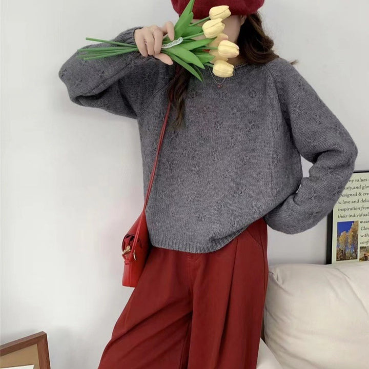 Damen Kuscheliger Strickpullover mit strukturiertem Muster Drune