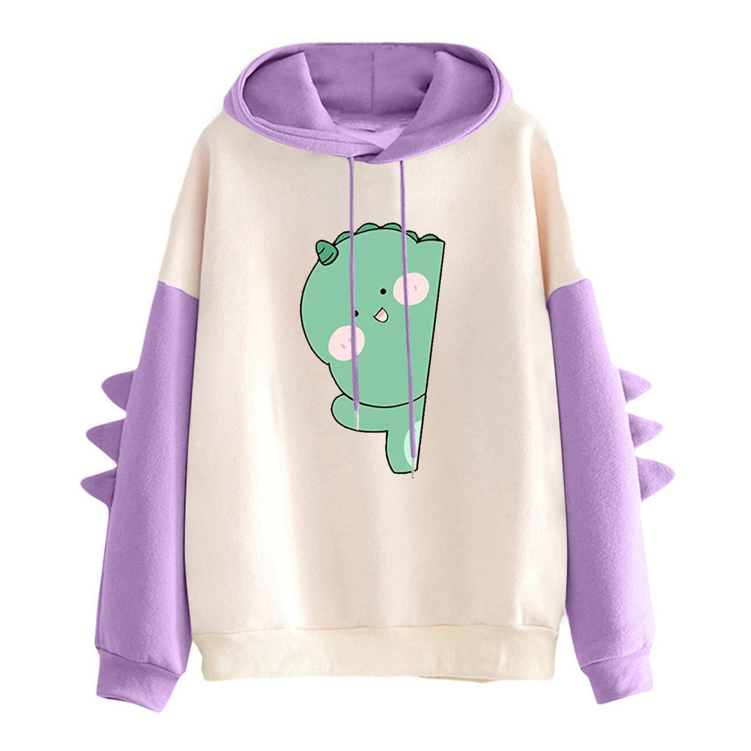 Damen Kapuzenpullover mit einzigartigem Dinosaurier-Motiv Drune