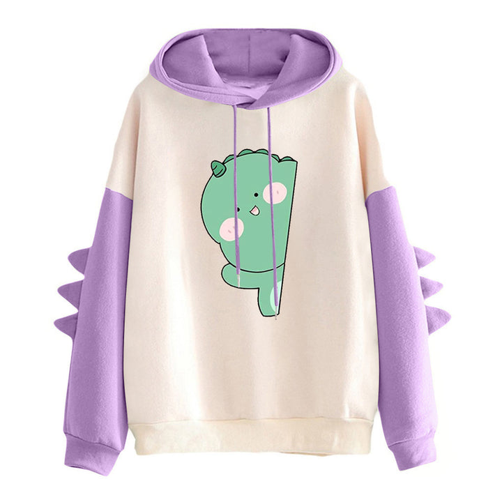 Damen Kapuzenpullover mit einzigartigem Dinosaurier-Motiv Drune