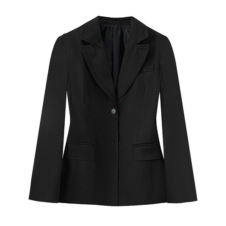 Damen nan taillierter Einreiher-Blazer mit Reverskragen, zweiknopf-Verschluss und Pattentaschen Drune