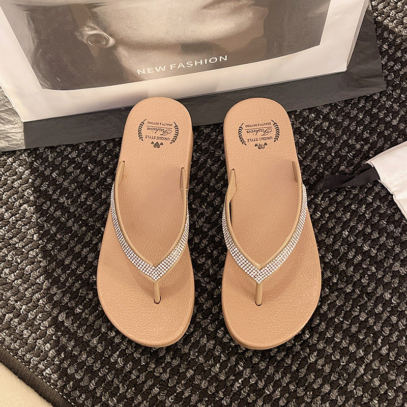 Damen Komfortable Flip-Flops mit glitzernden Details und ergonomischer Sohle Drune