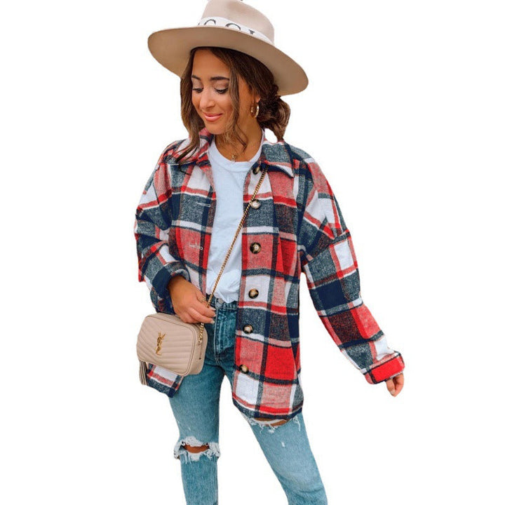 Damen Karierte Flanelljacke Drune