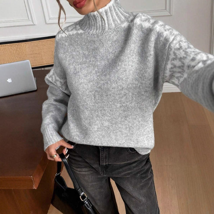 Damen kuscheliger Rollkragenpullover mit modischem Strukturmuster Drune