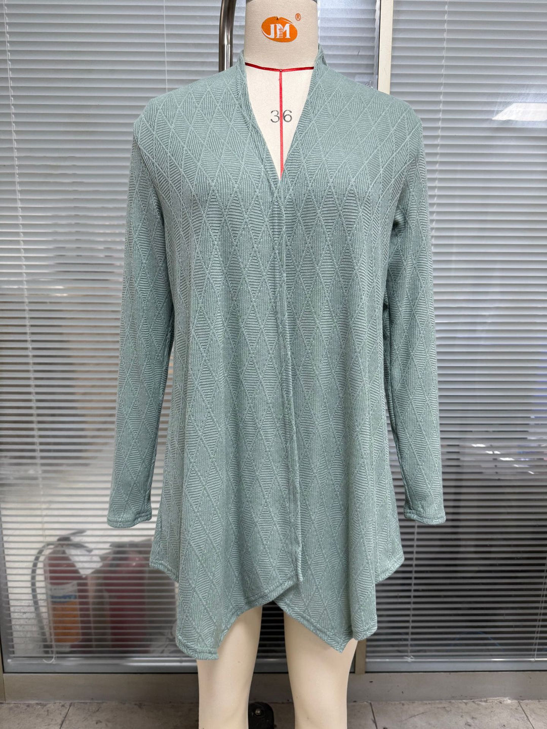 Damen Strickjacke mit asymmetrischem Schnitt und Strukturmuster Drune