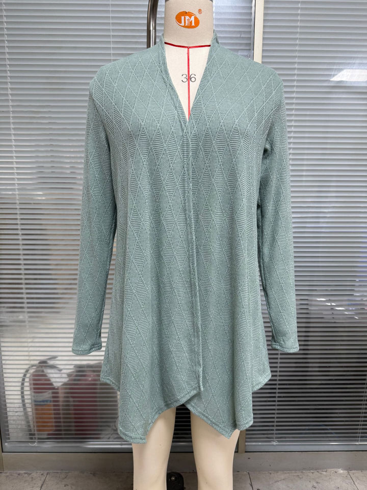 Damen Strickjacke mit asymmetrischem Schnitt und Strukturmuster Drune