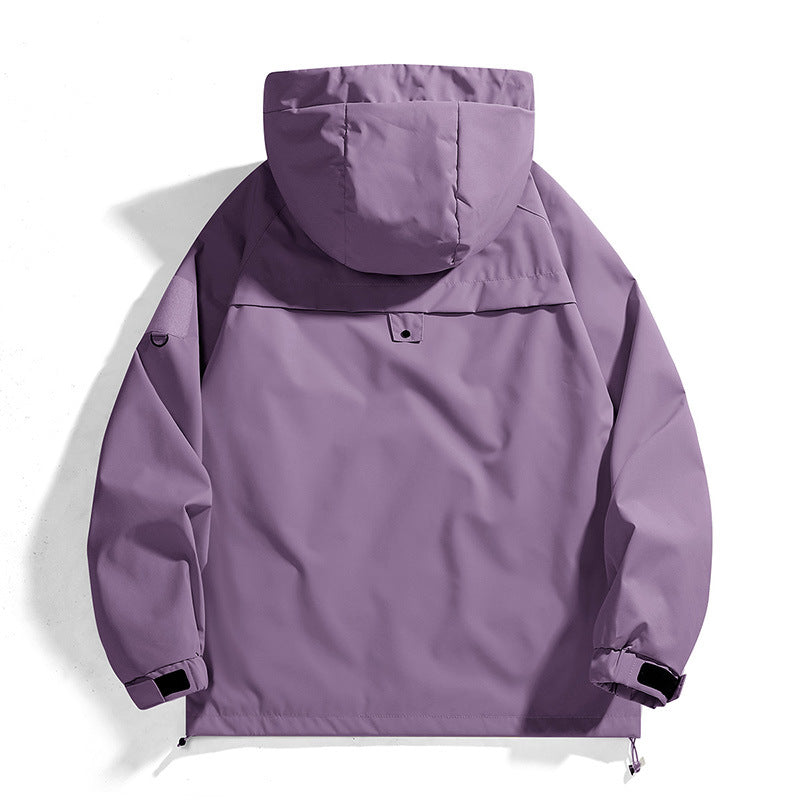 Damen wasserdichte Outdoor-Jacke mit verstellbarer Kapuze und atmungsaktiven Einsätzen Drune