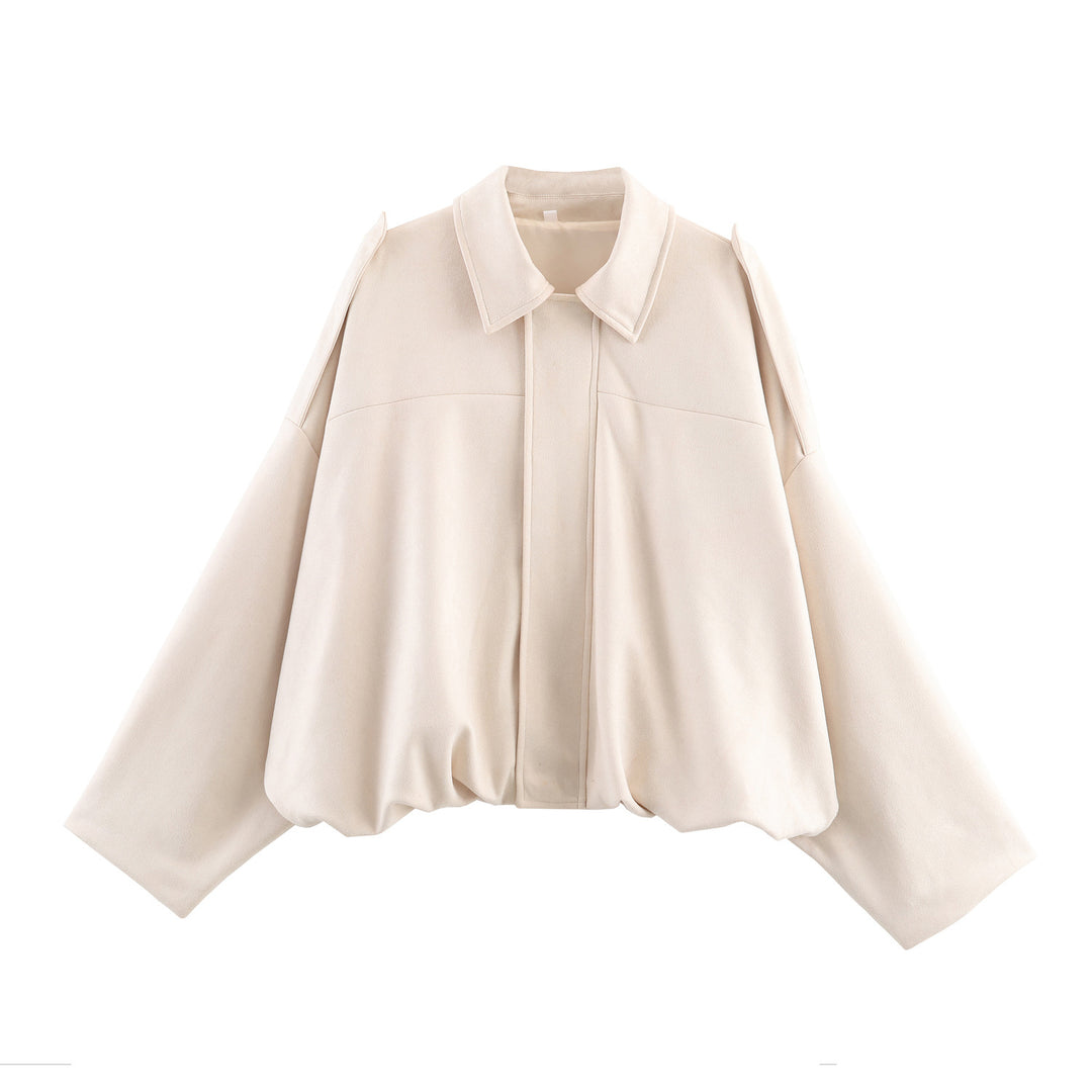 Damen modische Oversized-Jacke mit eleganten Details und Kragen Drune