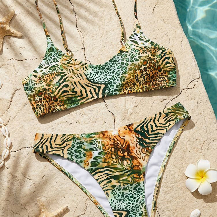 Damen Tiermuster Bikini-Set Drune