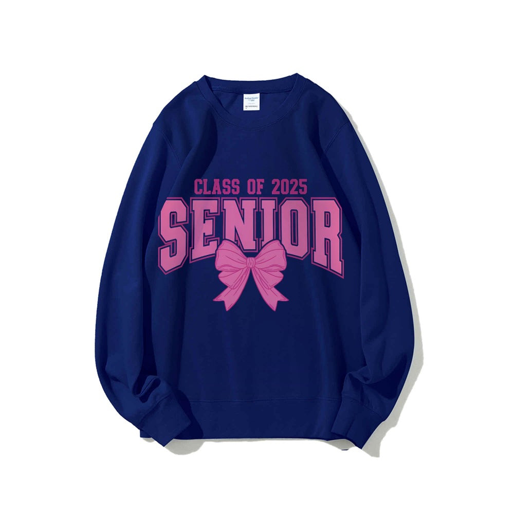 Damen Sweatshirt mit Abschlussjahr und dekorativem Schleifendesign Drune