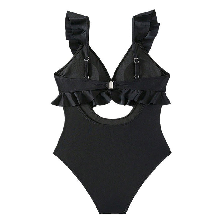 Damen Einteiliger Badeanzug mit Rüschendetails und elegantem Cut-Out Drune