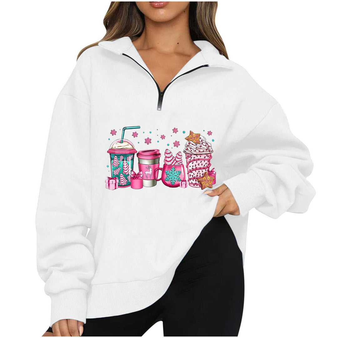 Damen Sweatshirt mit halbhohem Kragen Drune