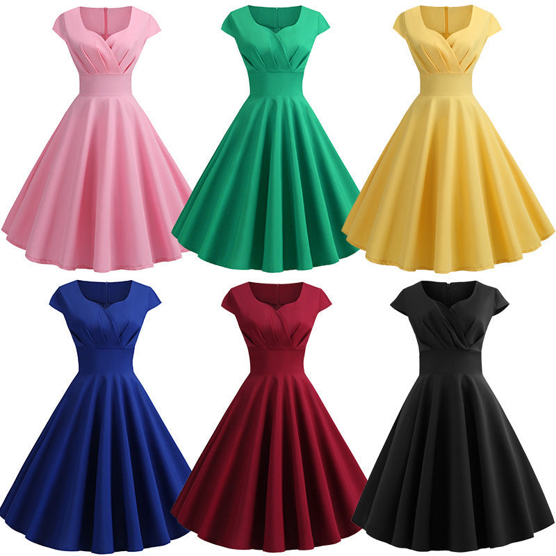 Damen A-Linien Kleid mit elegantem Taillenschnitt und schwingendem Saum Drune