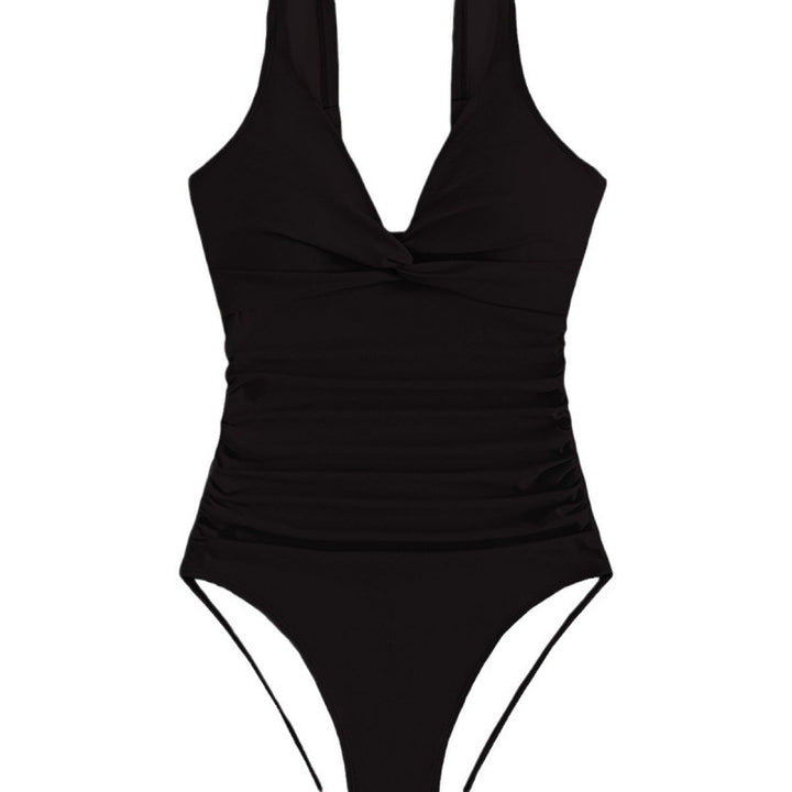 Damen Elegant geschnittene Badeanzug mit knotenfreiem Design Drune