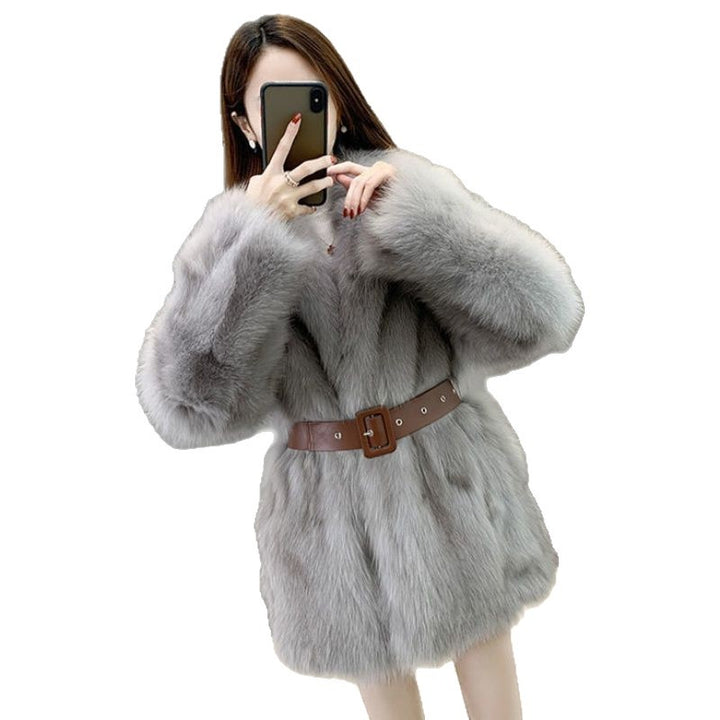 Damen Elegante Kunstpelzjacke Drune