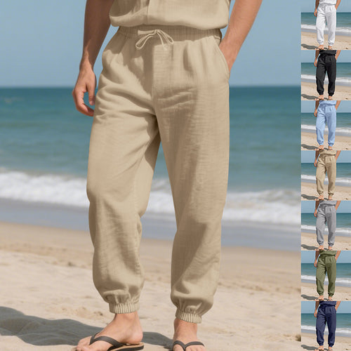 Herren lässige Strandhose mit elastischem Bund und praktischen seitlichen Taschen Drune
