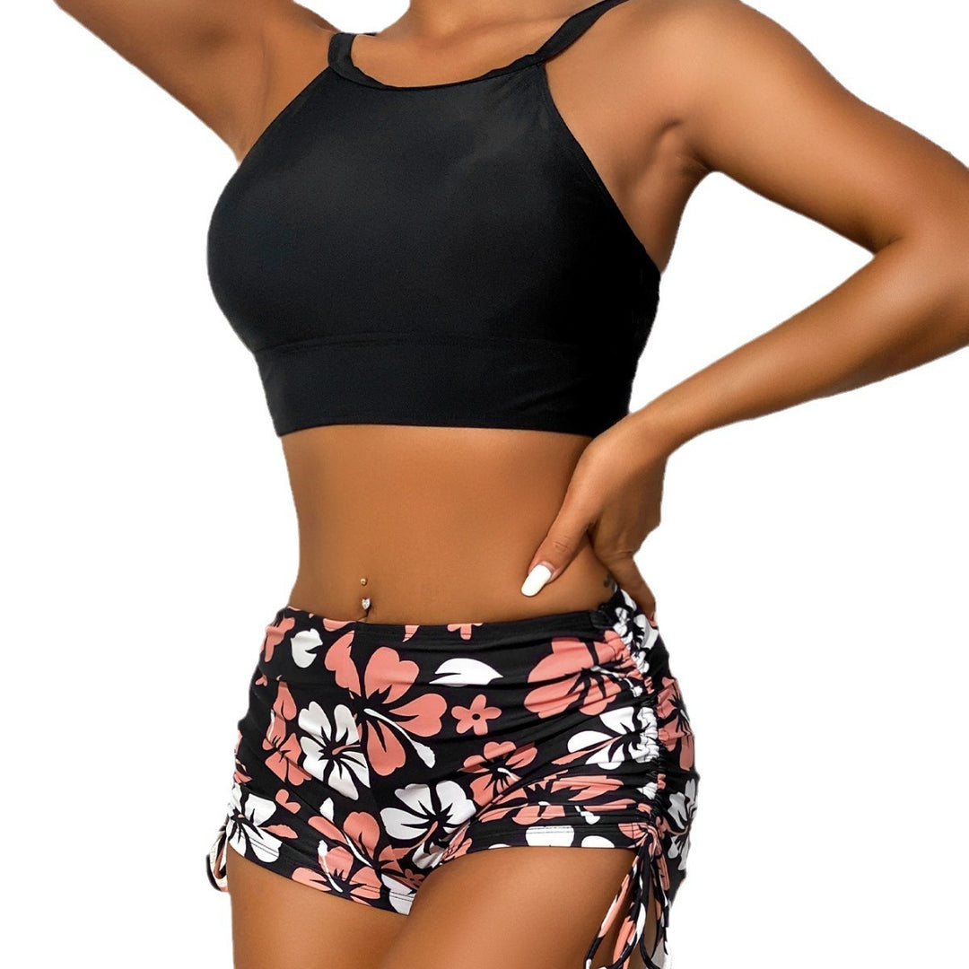 Damen Sport-Bikini-Set mit trendigem Crop-Top und modischen Shorts Drune