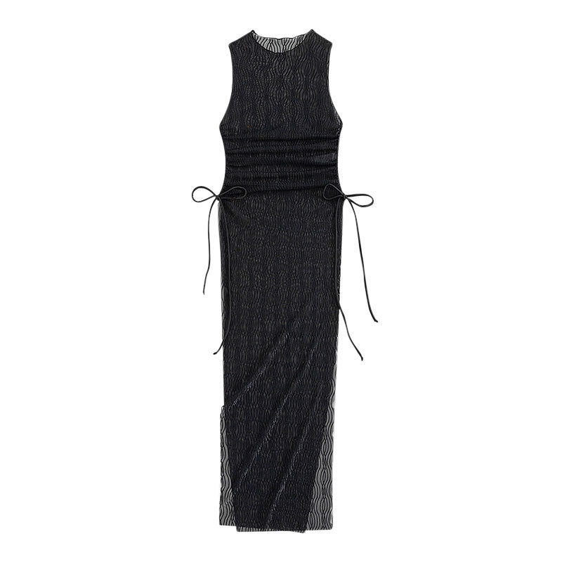 Damen Maxikleid mit raffiniertem Wickeldetail und eleganten Taillenzügen Drune